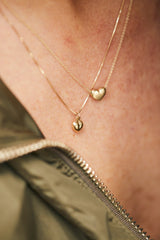 14k Gold necklace with swollen heart-S