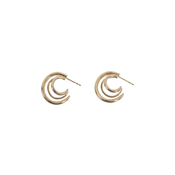 Threeway  mini gold plated earring - Goldy jewelry store