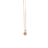 14K GOLD necklace with element of Turquoise / Pearl - Goldy jewelry store
