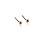14k gold xs earrings with black diamond - Goldy jewelry store