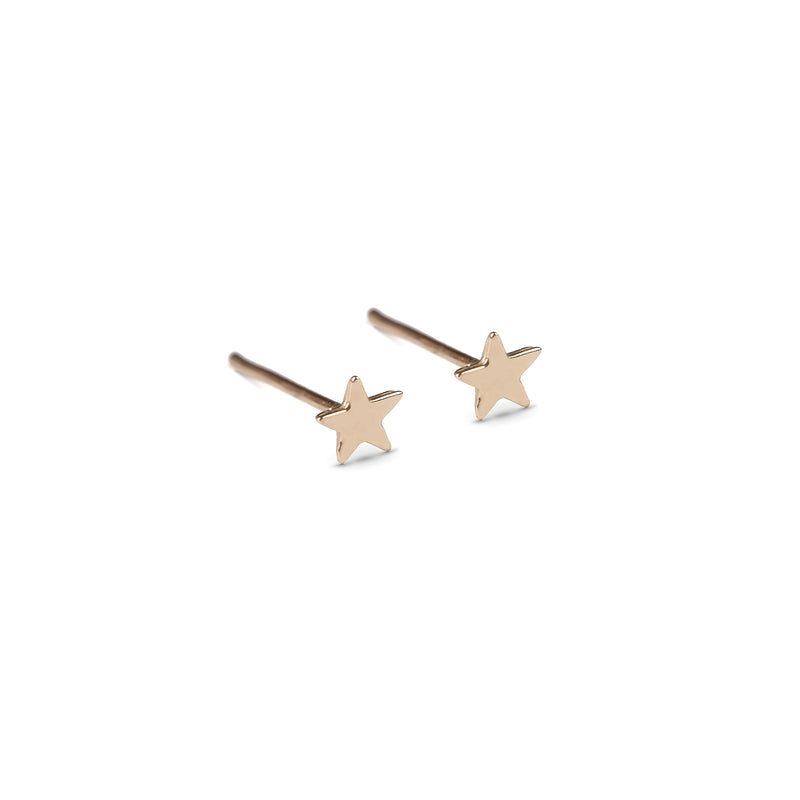 14k gold small star earrings - Goldy jewelry store