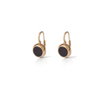 14k Hanging gold earrings with stone frame - Goldy jewelry store