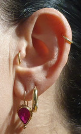 14k Gold Ruby Earring