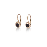 14k Hanging gold earrings with small stone frame - Goldy jewelry store