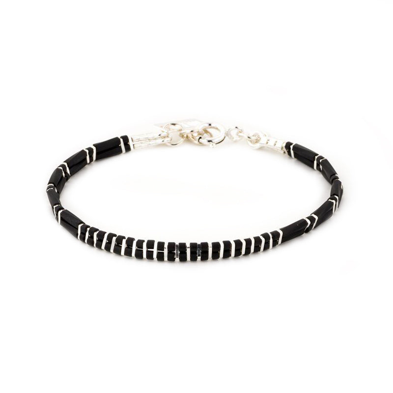 2 lines stripes bracelet silver - Goldy jewelry store