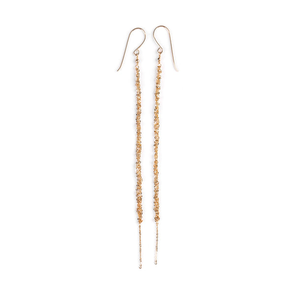 Goldfilled crochet long hanging earrings - Goldy jewelry store
