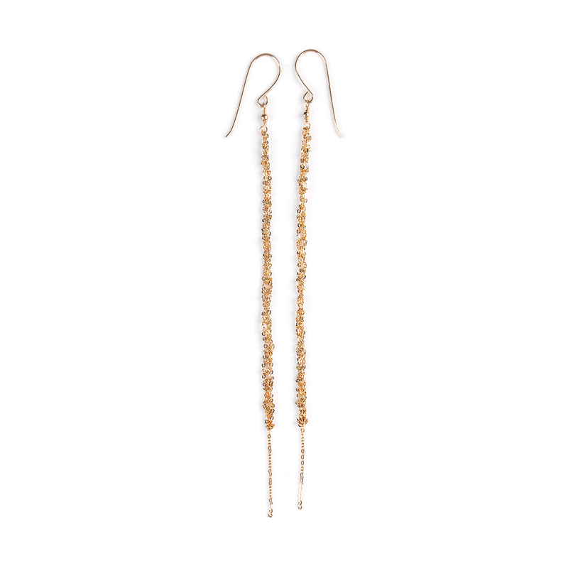 Goldfilled crochet long hanging earrings - Goldy jewelry store
