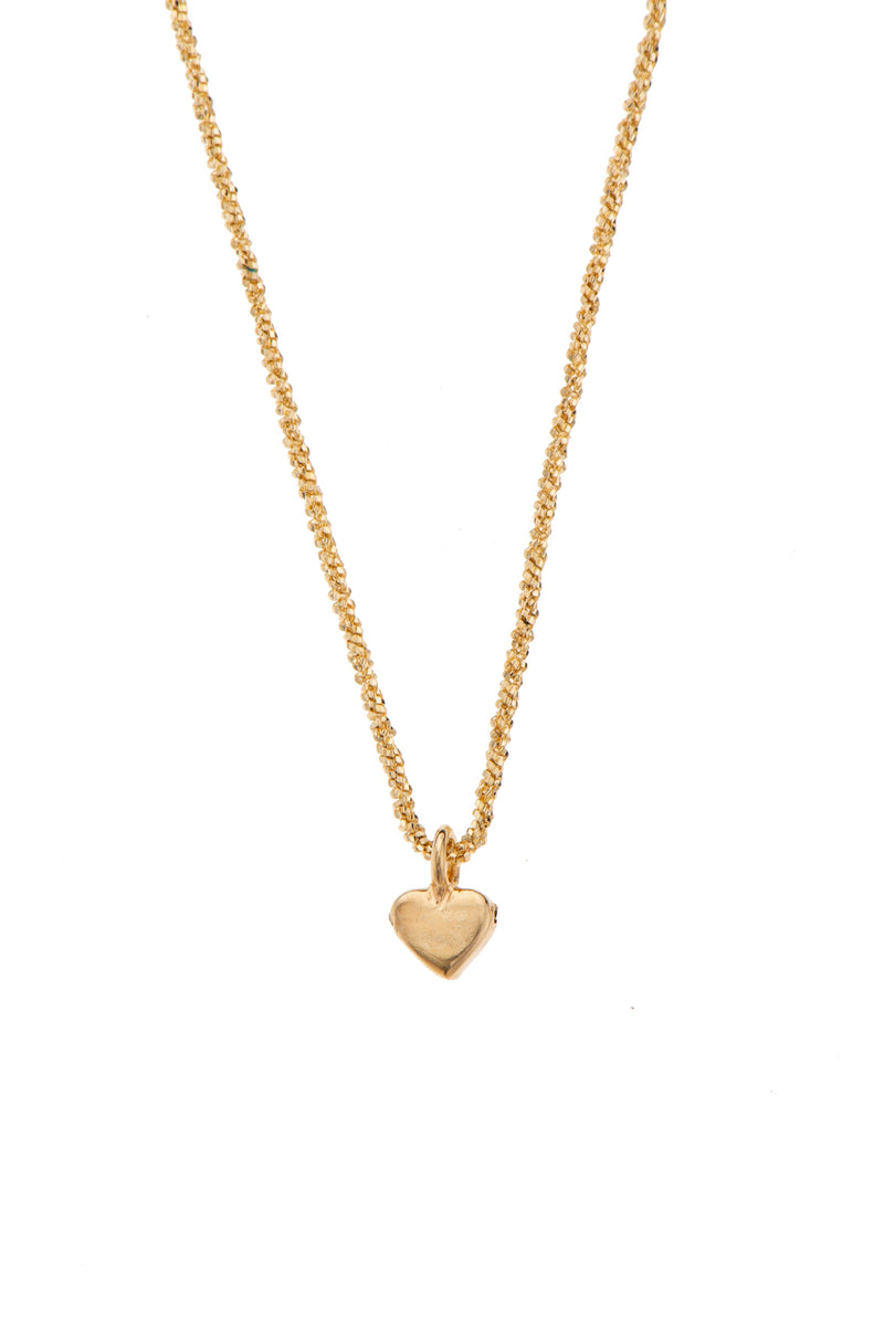 Gold plated rope necklace with heart
