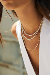 14k gold necklace with pearls