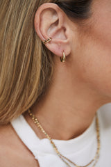 14k GOLD closed small hoop earrings