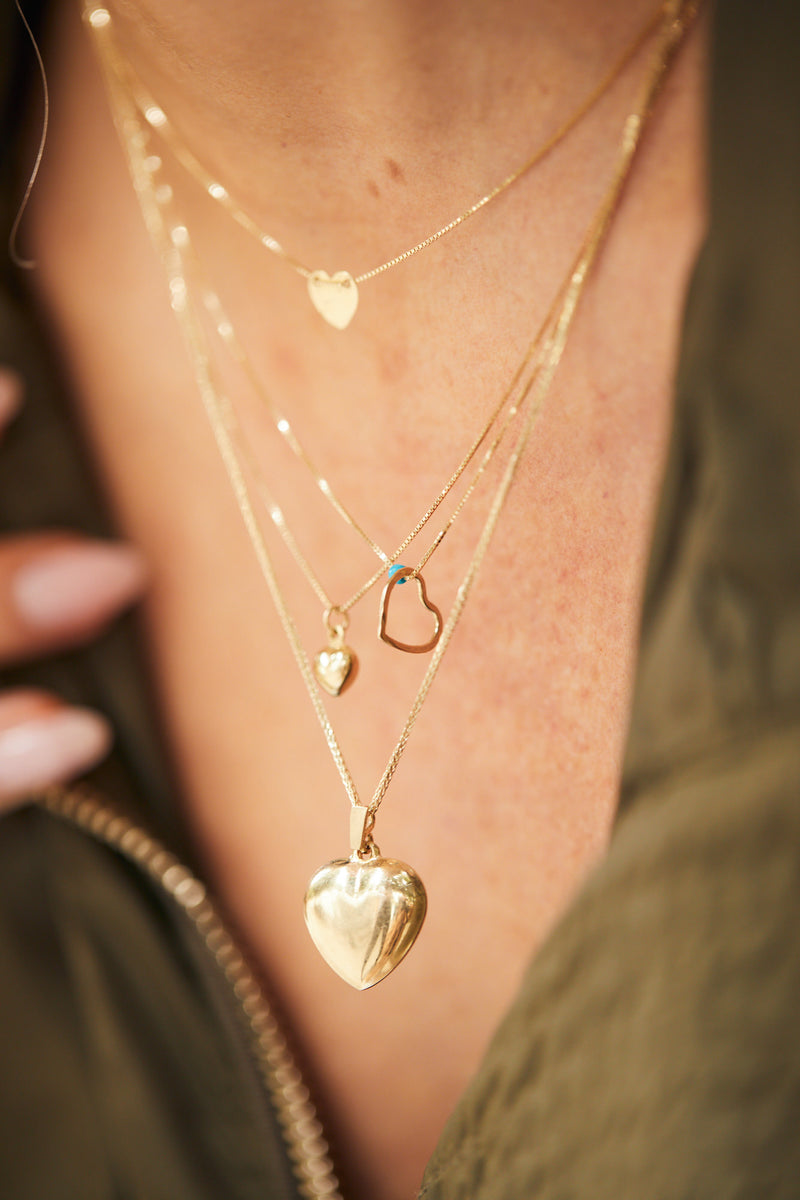 14k Gold necklace with swollen heart-S