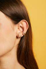 Ribs silver earring