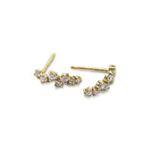 14K GOLD Diamond Stripe Earring - Goldy jewelry store