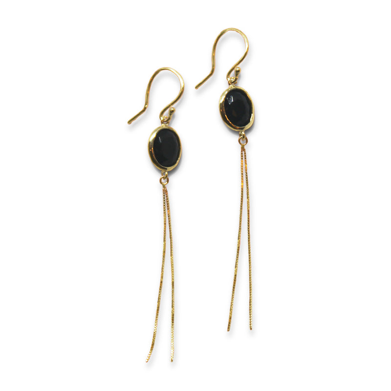 14k Gold drop Earring with Chain - Goldy jewelry store
