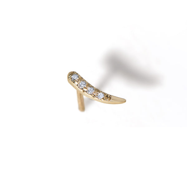 14K gold tip tails diamonds earring