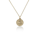 14K GOLD necklace with cupid coin - Goldy jewelry store