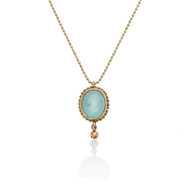14k gold necklace with stone - Goldy jewelry store