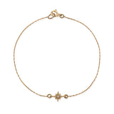 14K gold star with white diamond bracelet - Goldy jewelry store