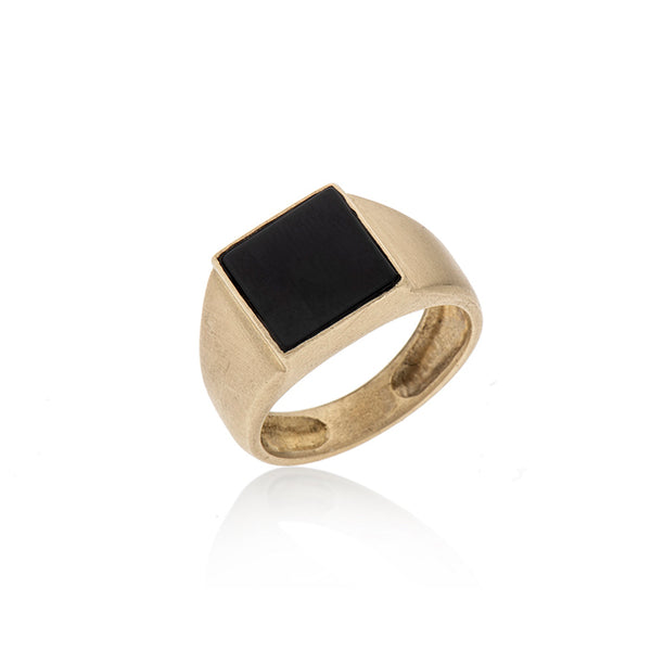 14K gold seal ring onyx - Goldy jewelry store