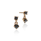 14k gold earring with black diamonds - Goldy jewelry store
