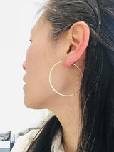 Silver big hoops earrings - Goldy jewelry store
