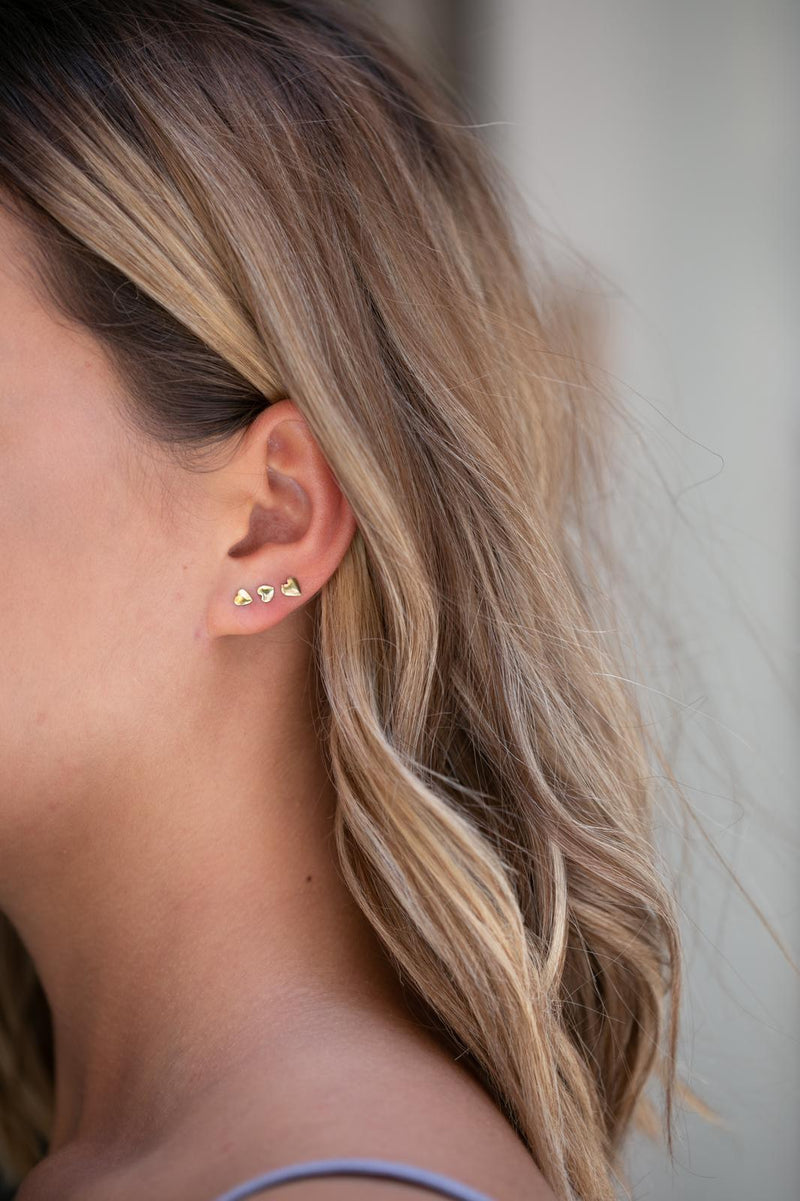 14k gold small heart earrings - Goldy jewelry store