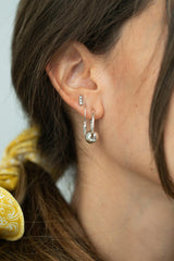 Hoop Pendolum Earrings -  Silver