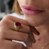 14K gold antique ring ruby