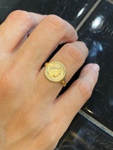 14K GOLD Cesar Coin Ring With  Diamonds