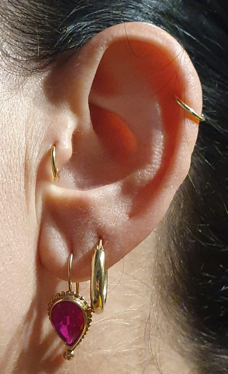 14K gold Fat Hoops-M