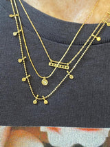 14K Short necklace with gold elements