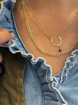 14K GOLD necklace with black diamond