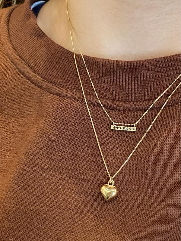 14K GOLD necklace with black diamonds pendant