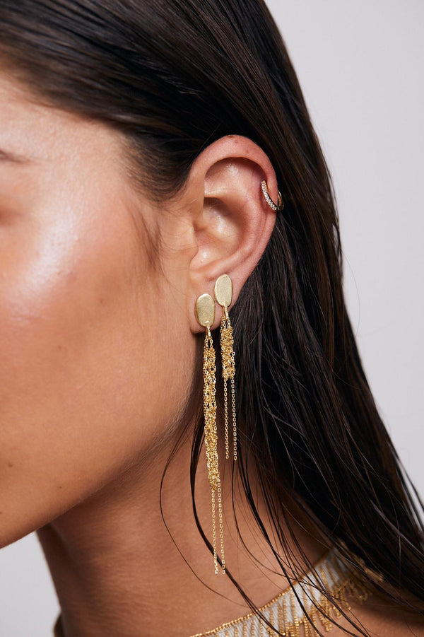 Crochet earrings gold plated