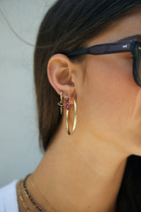 14k GOLD hoop eye earrings