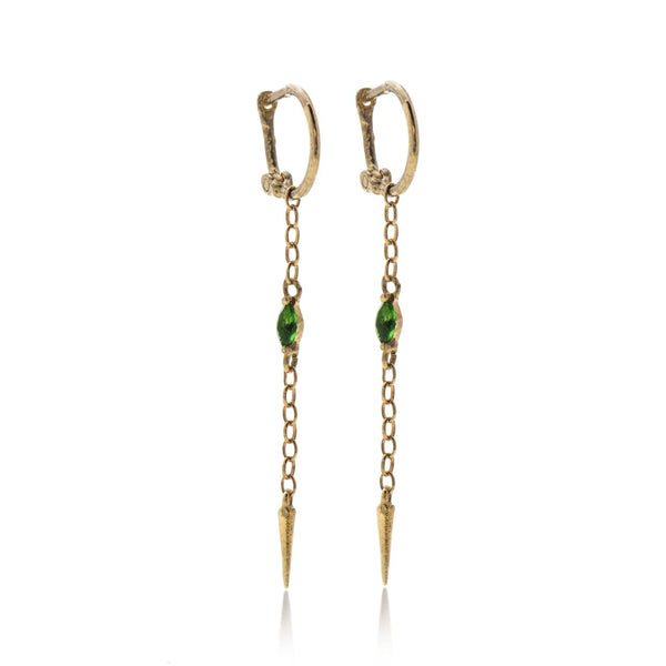 14k Gold hoop chain Earring