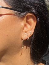 14K gold set tails diamonds earrings
