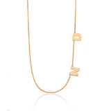 14K gold necklace with 2 letters