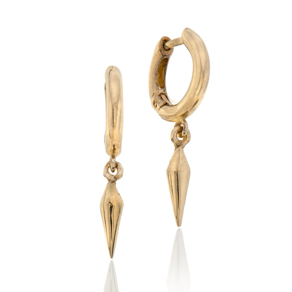 14k GOLD hoop earrings with pendant