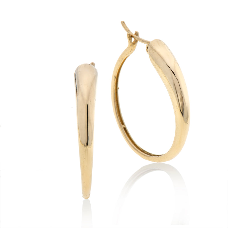 14K gold hoops fan earrings-L