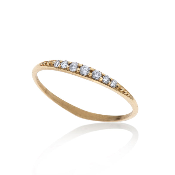 14K gold ring with 7 white diamonds - Goldy jewelry store