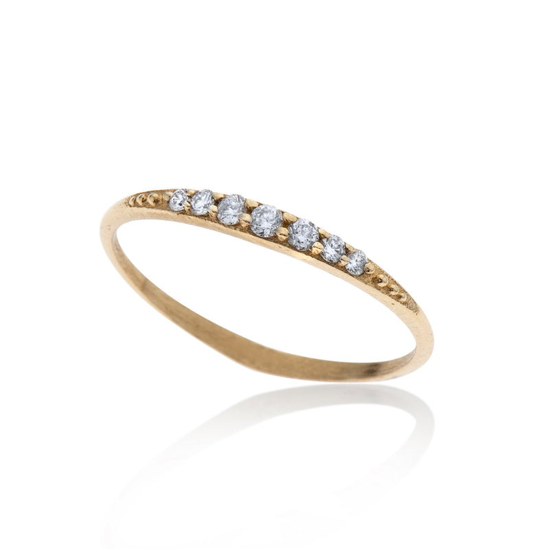 14K gold ring with 7 white diamonds - Goldy jewelry store