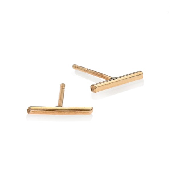 EF 14k gold line earrings - Goldy jewelry store