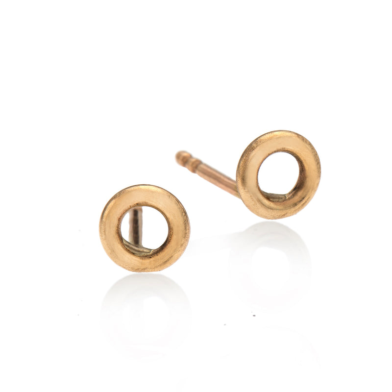 EF 14k gold hollow circle earrings - Goldy jewelry store