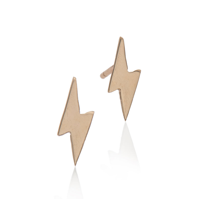 EF 14k gold lightning earrings - Goldy jewelry store