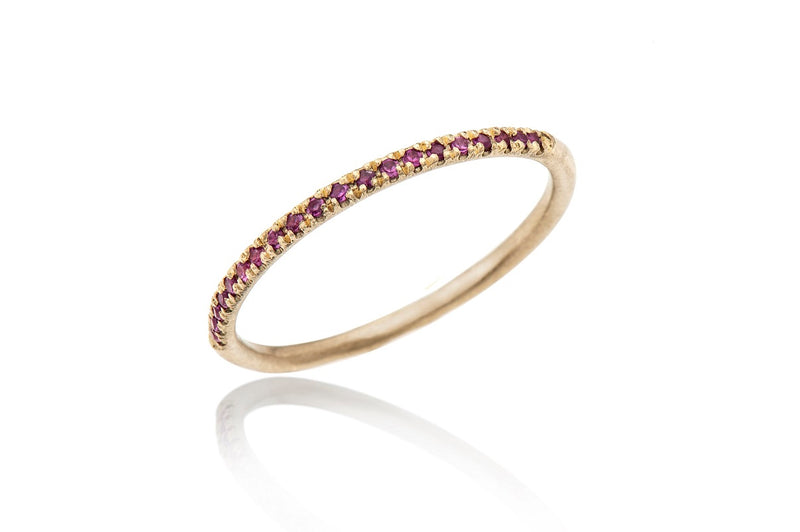 14k Gold thin ring with stones