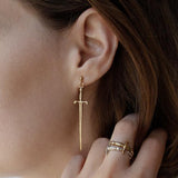 Sword gold plated earring