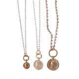 Necklace with silver and 14k gold small coin pendant - Goldy jewelry store