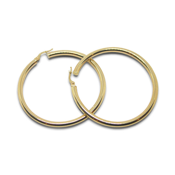 14k gold Gold L Hoop - Goldy jewelry store