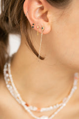 14k Gold Onyx Flower Earring - Goldy jewelry store